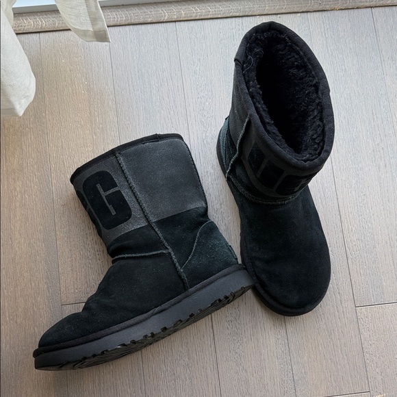 UGG Black Fur-Lined Footwear , limited edition!! USA 6 , used few times only - Picture 3 of 13